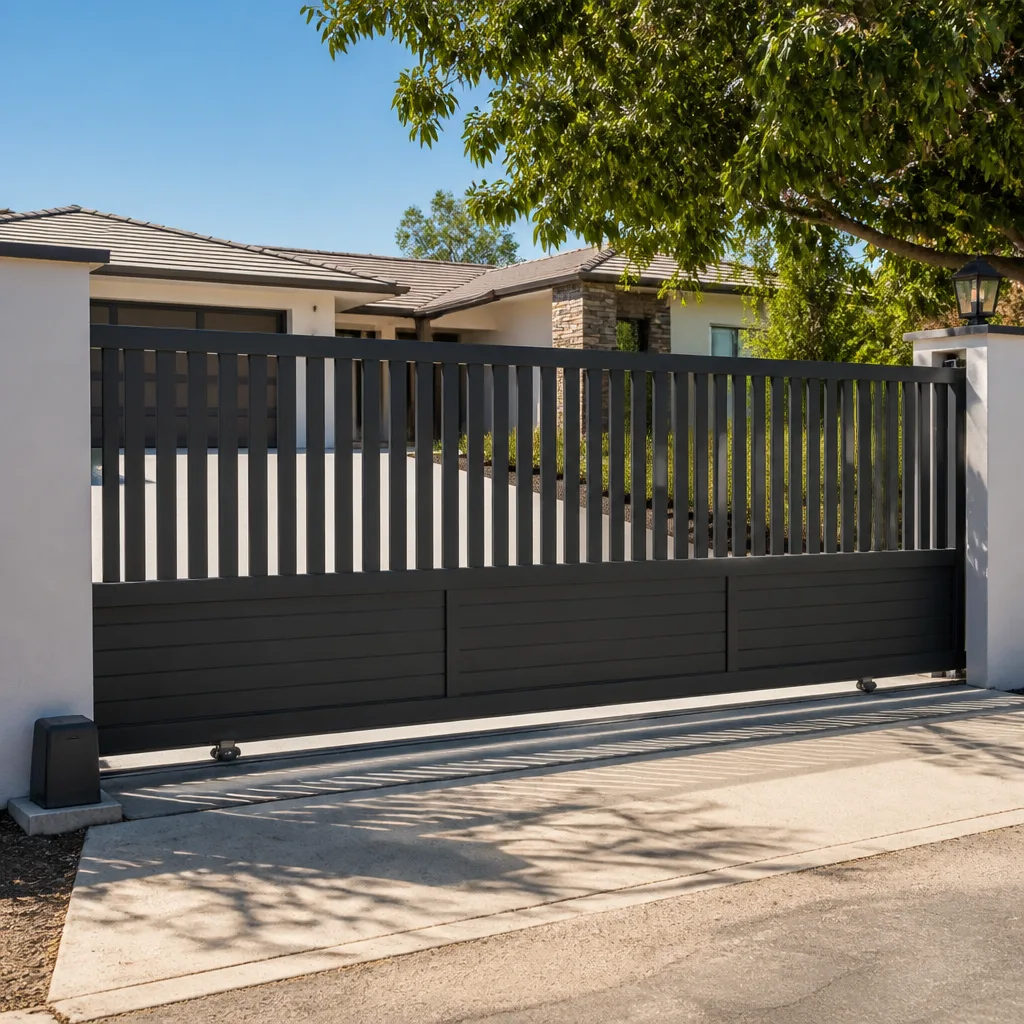 Sliding driveway gates